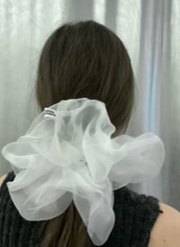 Image 1 of Big white organza scrunchie