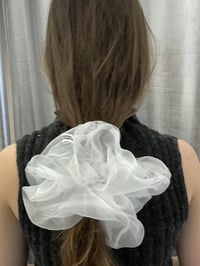 Image 6 of Big white organza scrunchie