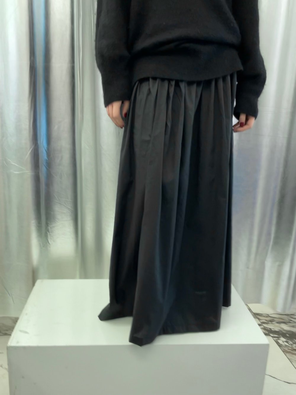 Super maxi long skirt black 