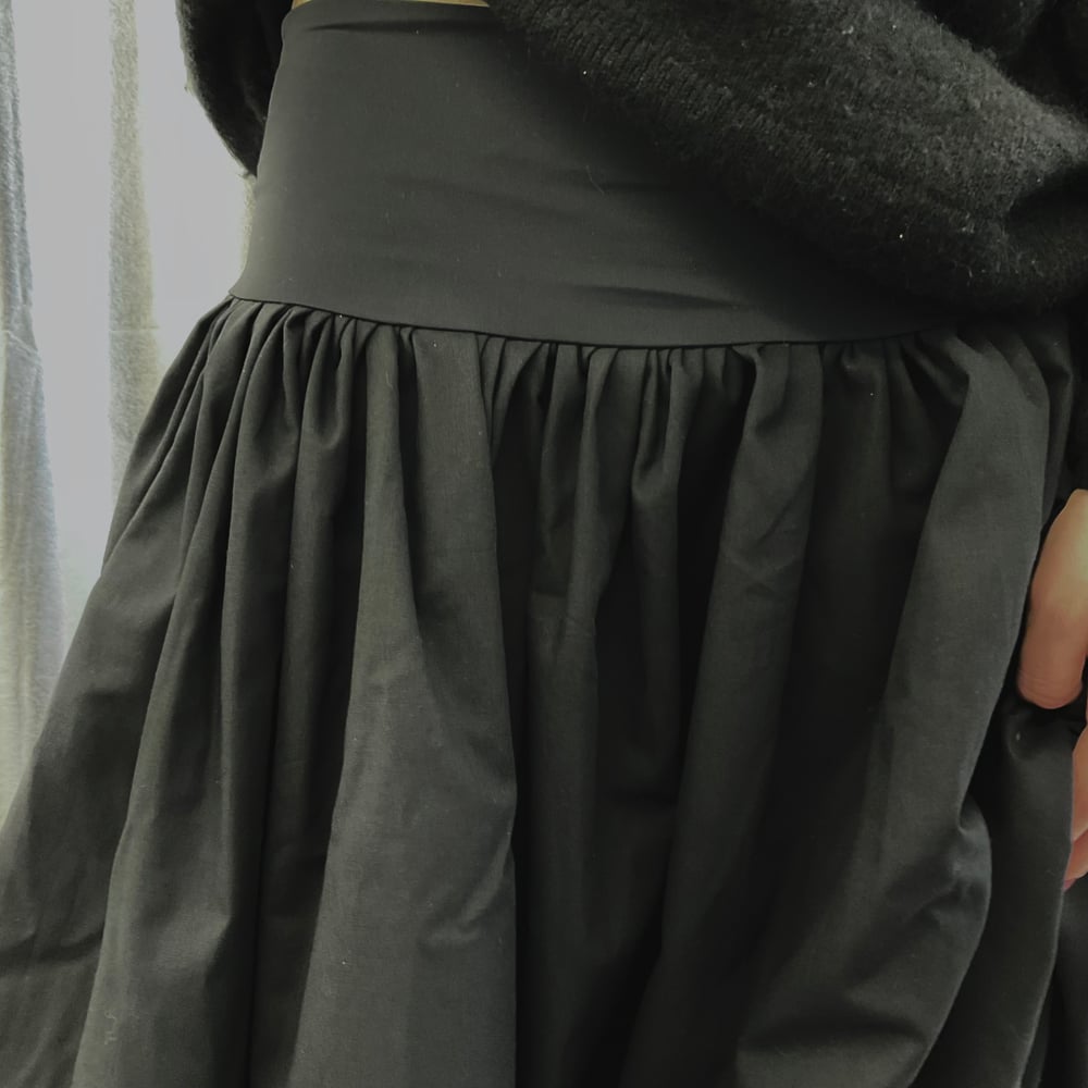 Black double ruffle maxi skirt 