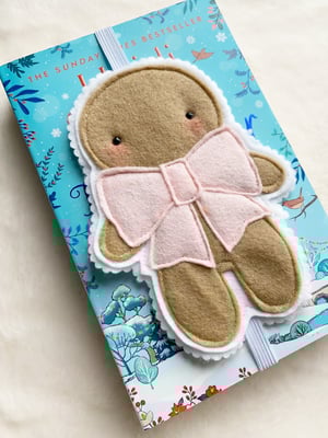 Image of Gingerbread man with bow Bookmark
