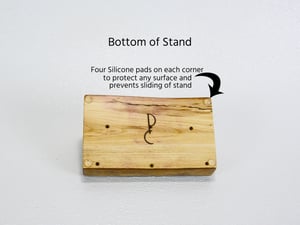 Image of Handmade wooden cell phone or ipad tablet holder made of Ash wood, desk essential for home or office