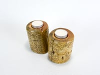 Image 4 of Set ot tea light Wooden Candle Holders including the tea lights, Two Tea Light holders, Rustic