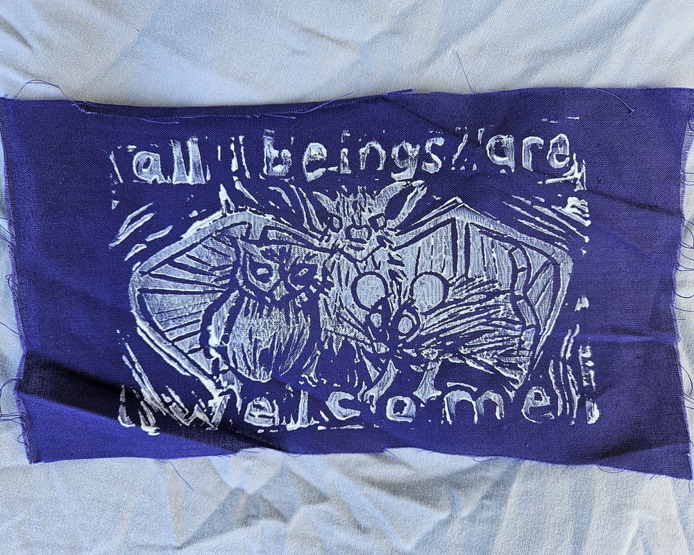 Image of Blue and Purple Linocut Patches