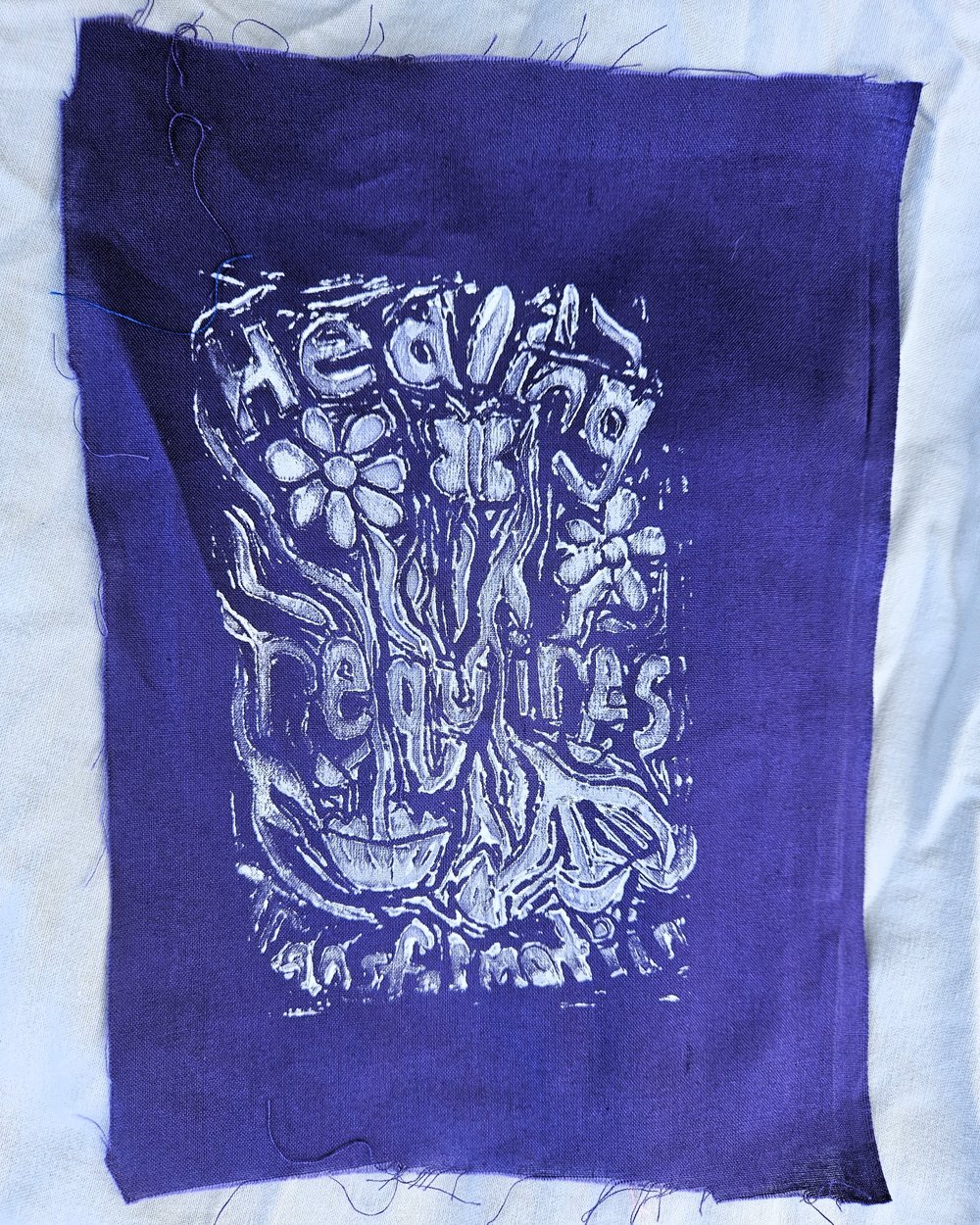 Image of Blue and Purple Linocut Patches