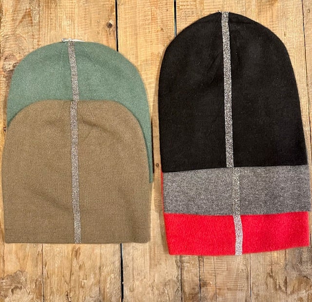 Image of Cashmere Beanies with Glitter Stripe (6 Colors)