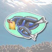 Image 1 of Vinyl Sticker Reading Blue Tang Family