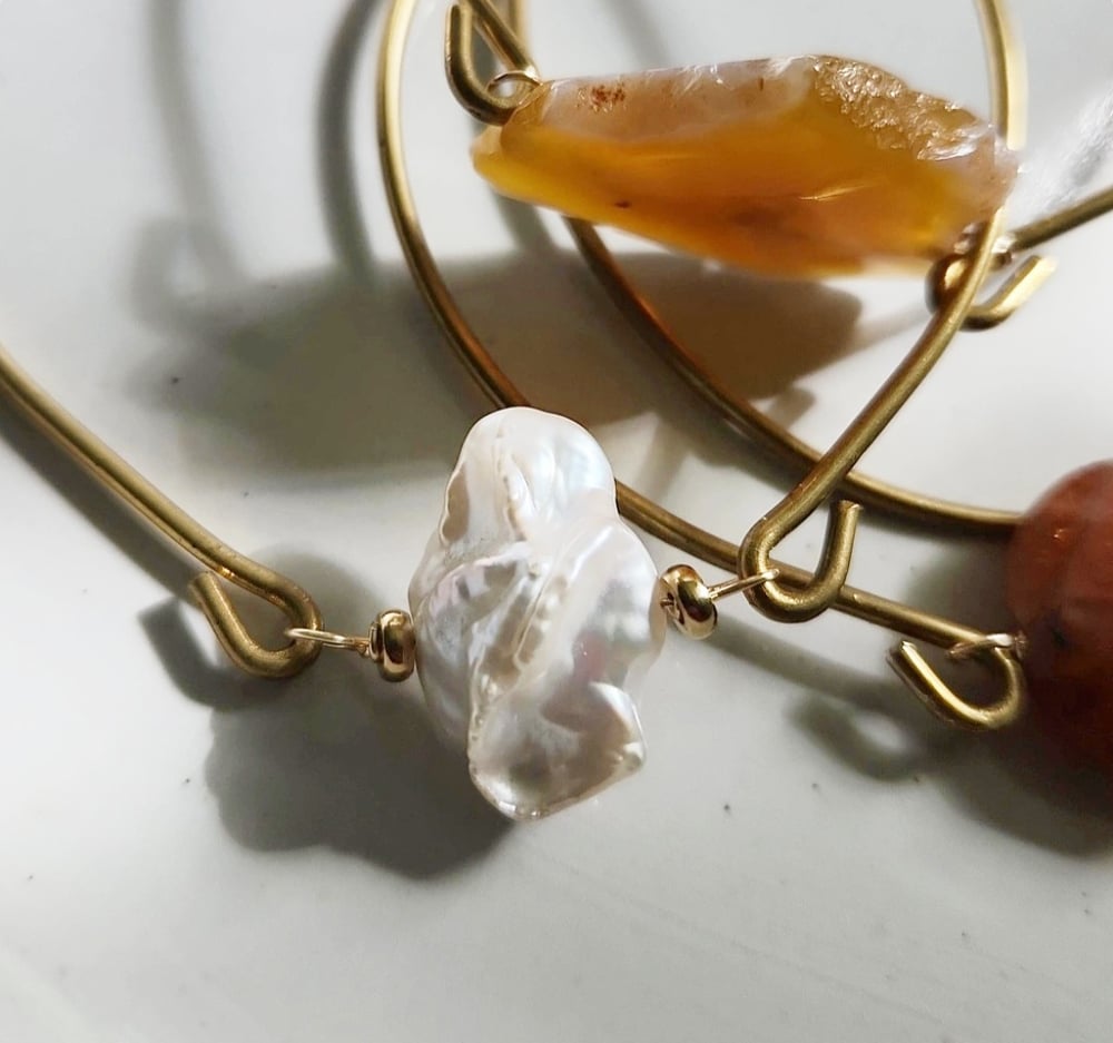 Image of Autumn Gemstone Bangle Bracelets