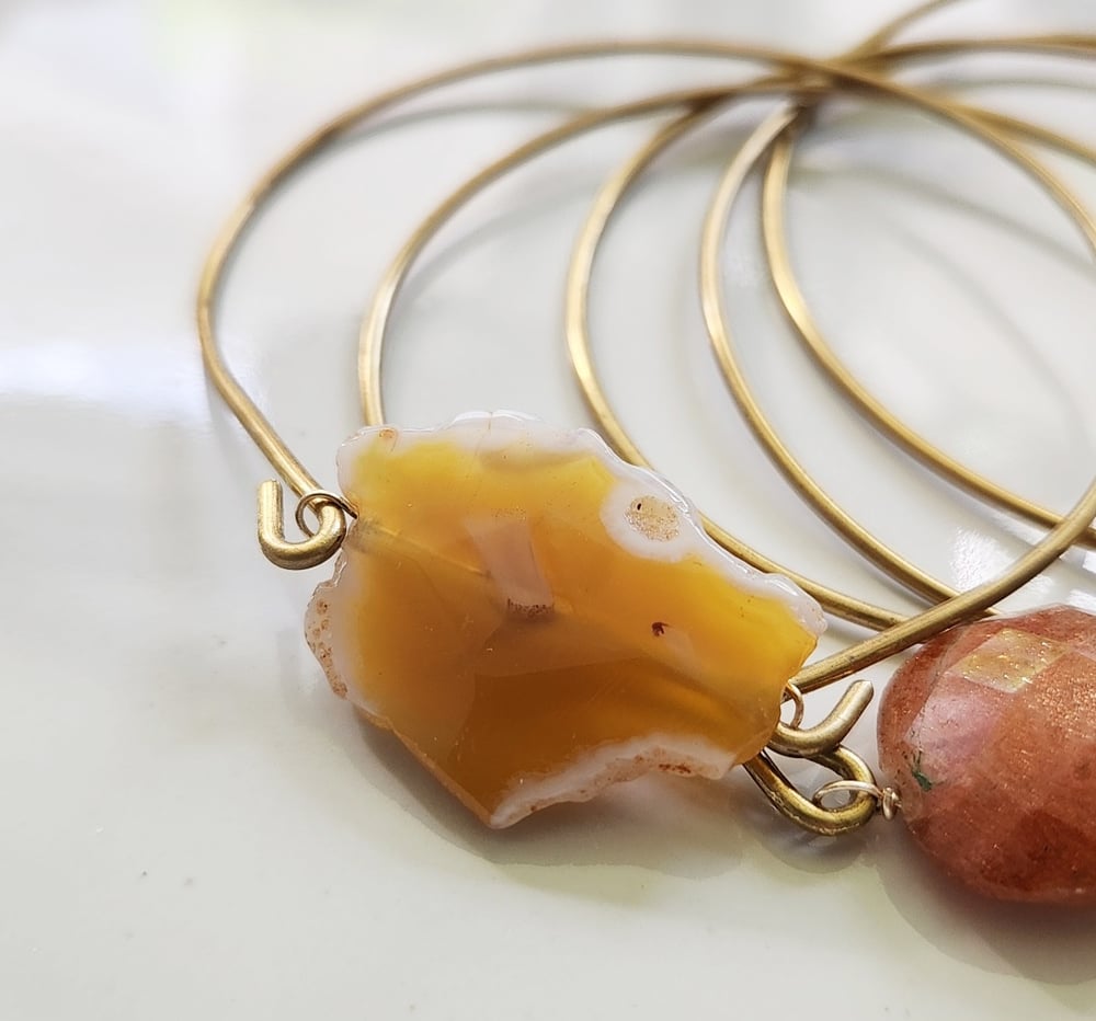 Image of Autumn Gemstone Bangle Bracelets