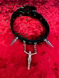 Image 2 of Spiked Crucifix Choker