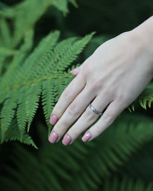 Image of Platinum 3mm flat court 'fir engraved' ring