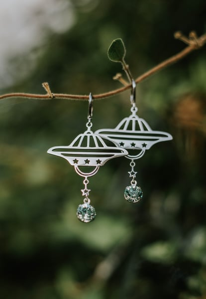 Image of Crystal UFO Earrings