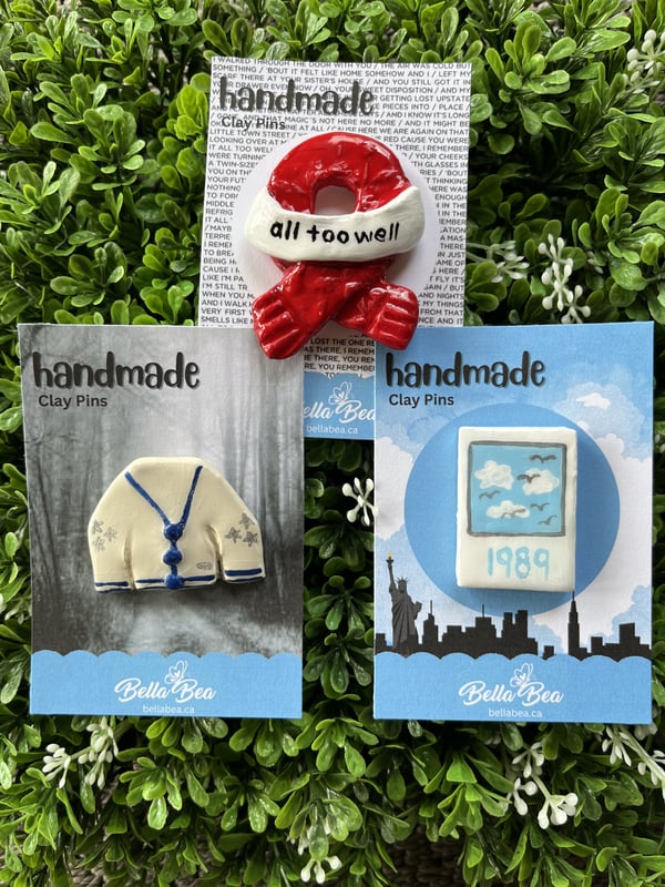 Image of Taylor Swift Handmade Clay Pins
