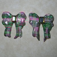 Image 2 of plaid bow earring studs