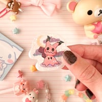 Image 1 of Small Pink Mimikyu Glitter Vinyl Sticker