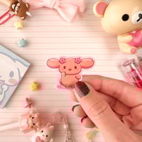 Image 1 of Small Pink Mocha Puppy Vinyl Sticker