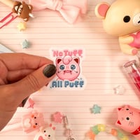Image 1 of Small Pink Jiggly puff No Tuff Vinyl Sticker