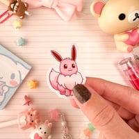Image 1 of Small Pink Eevee Vinyl Sticker