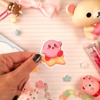 Image 1 of Small Pink Star Kirby Vinyl Sticker
