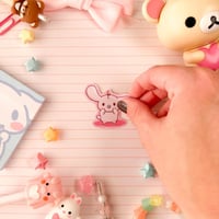 Image 2 of Small Pink Milk Puppy Vinyl Sticker