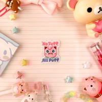 Image 2 of Small Pink Jiggly puff No Tuff Vinyl Sticker
