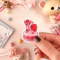 Image 2 of Small Pink Vulpix Vinyl Sticker