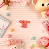 Image 2 of Small Pink Mocha Puppy Vinyl Sticker