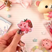 Image 3 of Small Pink Strawberry Bulba Vinyl Sticker