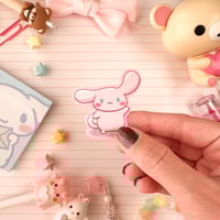 Image 3 of Small Pink Cinna Puppy Vinyl Sticker