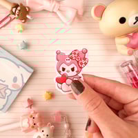 Image 3 of Small Pink Kuromi Vinyl Sticker