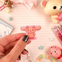 Image 3 of Small Pink Mocha Puppy Vinyl Sticker