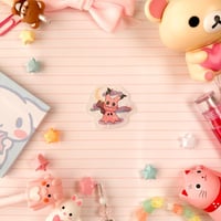 Image 3 of Small Pink Mimikyu Glitter Vinyl Sticker