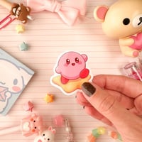 Image 3 of Small Pink Star Kirby Vinyl Sticker