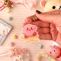 Image 1 of Acrylic Kirby on a Star Keychain
