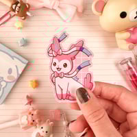 Image 1 of Ultra Glossy Pink Sylveon Vinyl Sticker