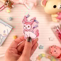 Image 2 of Ultra Glossy Pink Sylveon Vinyl Sticker