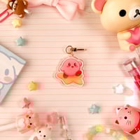 Image 3 of Acrylic Kirby on a Star Keychain