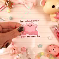 Image 2 of Ultra Glossy Pink Ditto Blob Vinyl Sticker