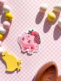 Image 2 of Ultra Glossy Pink Strawberry Bulba Vinyl Sticker