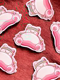 Image 5 of Ultra Glossy Pink Workout Snorlax Sticker