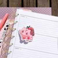 Image 3 of Ultra Glossy Pink Strawberry Bulba Vinyl Sticker