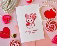 Image 1 of Pink Kuromi Valentine Greeting Card With Pink Envelope 4x6