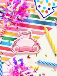 Image 1 of Ultra Glossy Pink Workout Snorlax Sticker