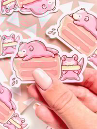 Image 1 of Ultra Glossy Pink Slowpoke Popsicle Sticker