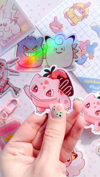 Image 6 of Ultra Glossy Pink Strawberry Bulba Vinyl Sticker