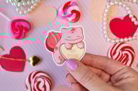 Image 3 of Ultra Glossy Pink Bulbasaur Valentine Heart Vinyl Sticker