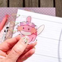 Image 1 of Ultra Glossy Sakura Shiny Pink Mudkip Vinyl Sticker