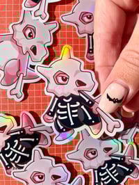Image 2 of Holographic Cubone and Skelly Cubone Vinyl Sticker
