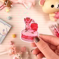 Image 1 of Ultra Glossy Pink Vulpix Macaron Sticker