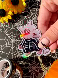 Image 3 of Holographic Cubone and Skelly Cubone Vinyl Sticker